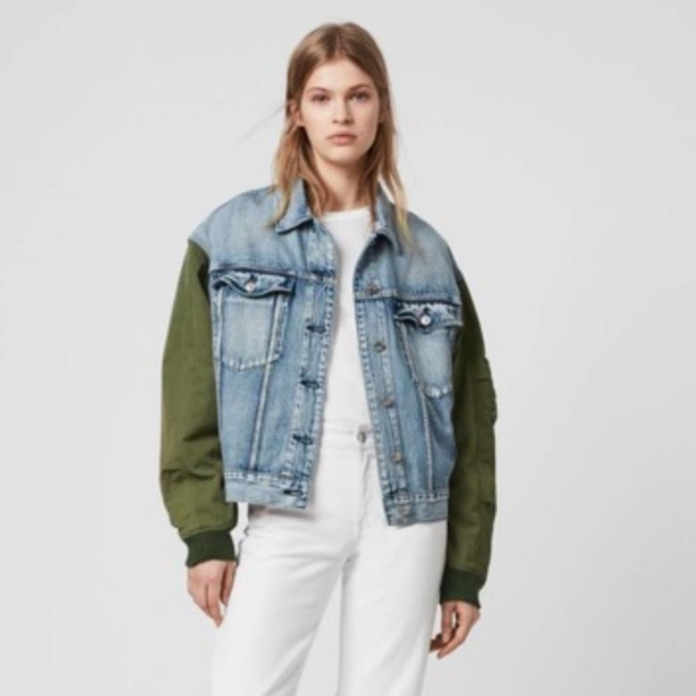 AllSaints Frankie Denim Bomber Jacket